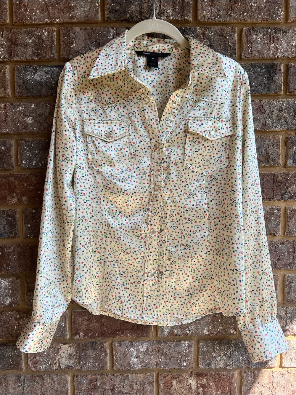 Marc Jacobs Star Confetti Pearl Snap Blouse
